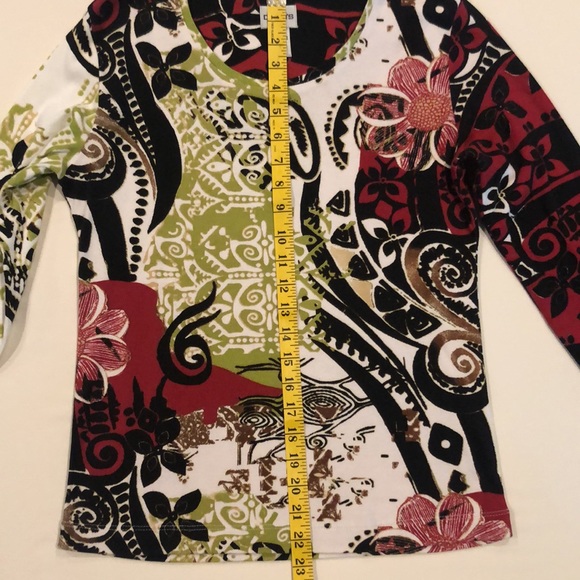 3/$10 Chico’s Sz 0 cotton top with 3/4 sleeve - Picture 7 of 7